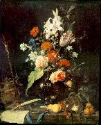 HEEM, Jan Davidsz. de Flower Still-life with Crucifix and Skull af oil painting artist